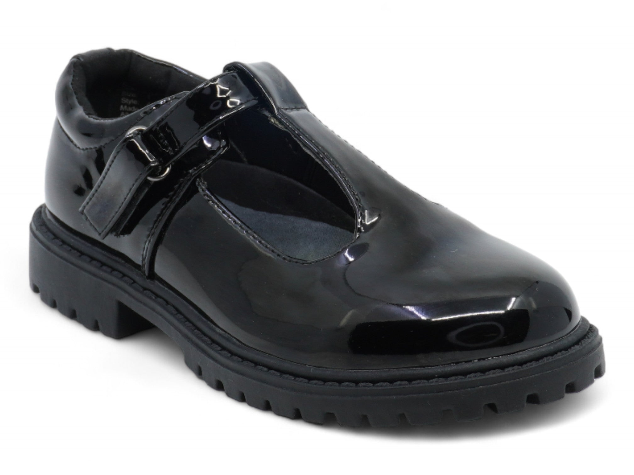 Girls Black Patent Liana School Shoe