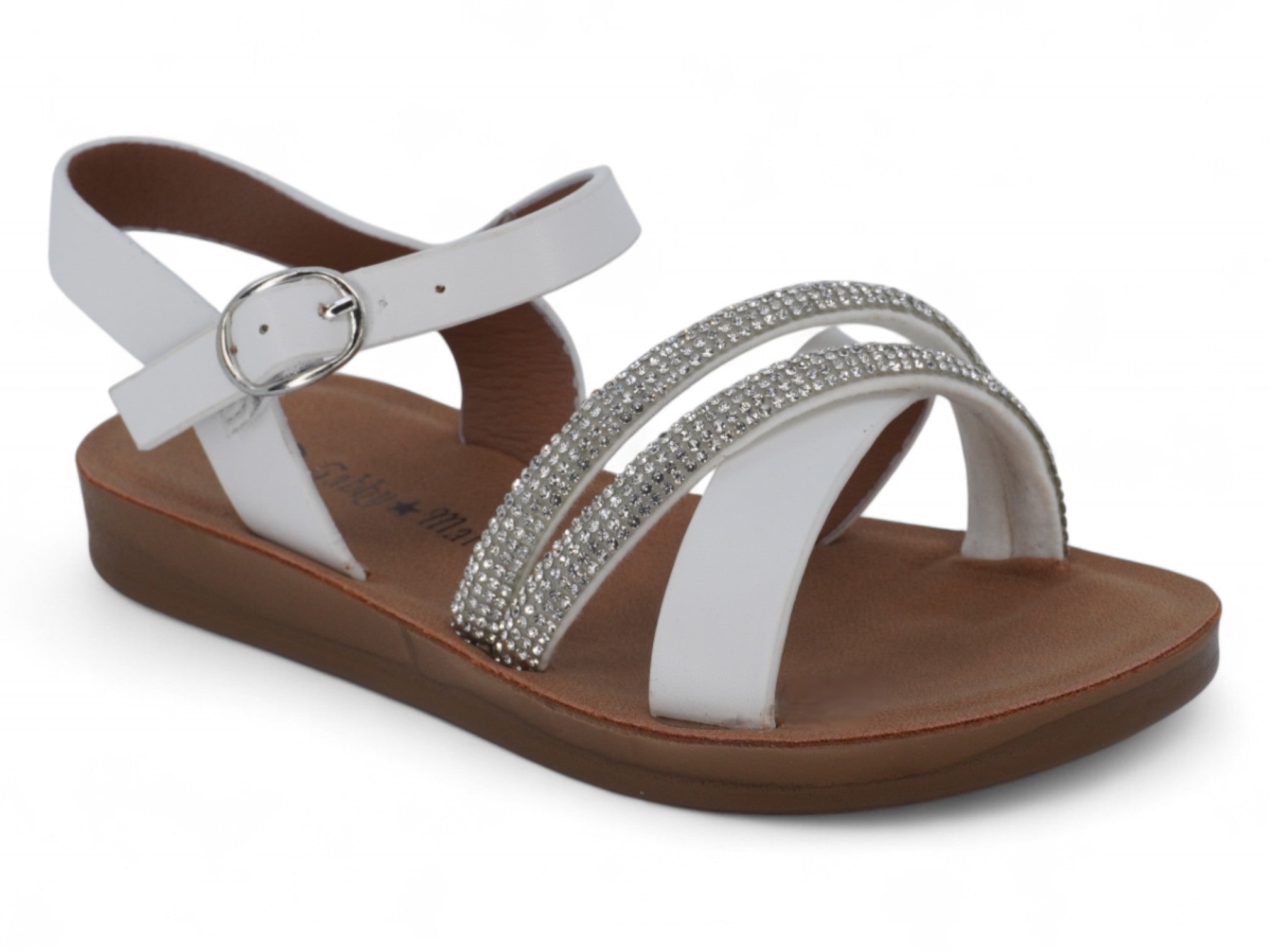 Toddler White Malayah Flat