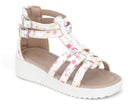 Girls' White Floral Gladiator Platform Sandal