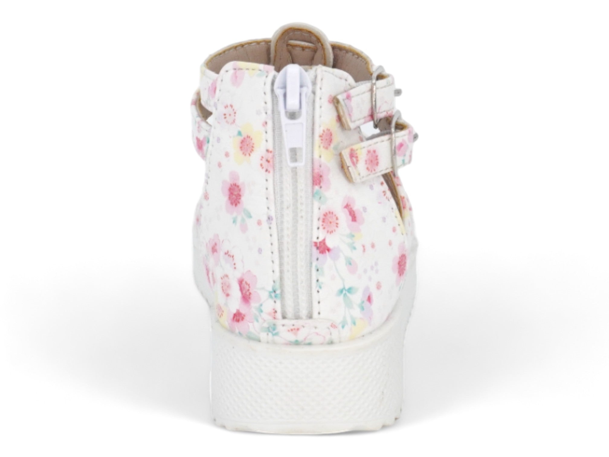 Girls' White Floral Gladiator Platform Sandal