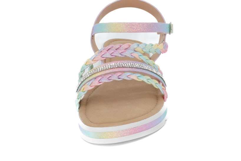 Girls' Rainbow Braided Sandal