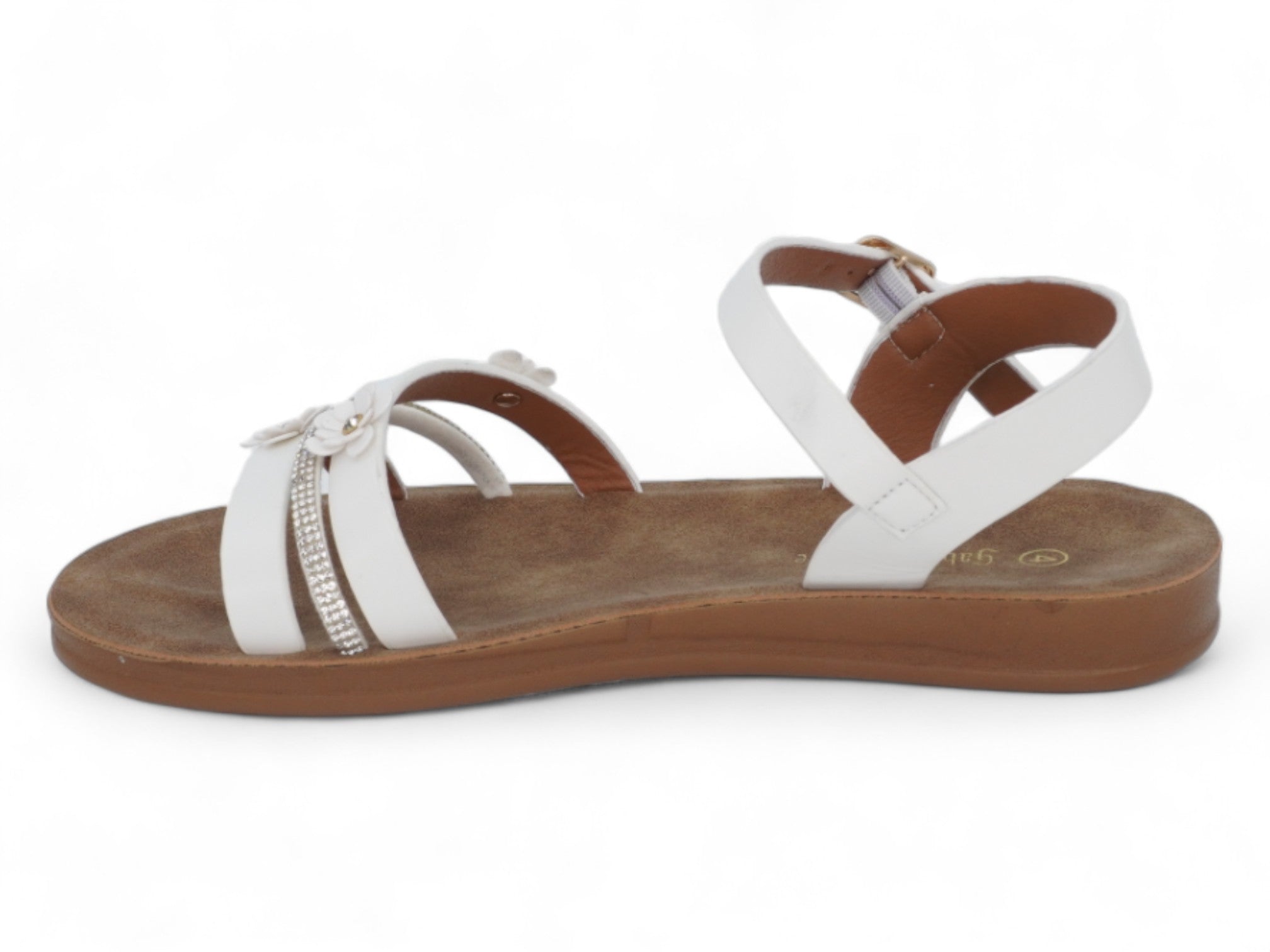 Girls' White Giorgia Sandal