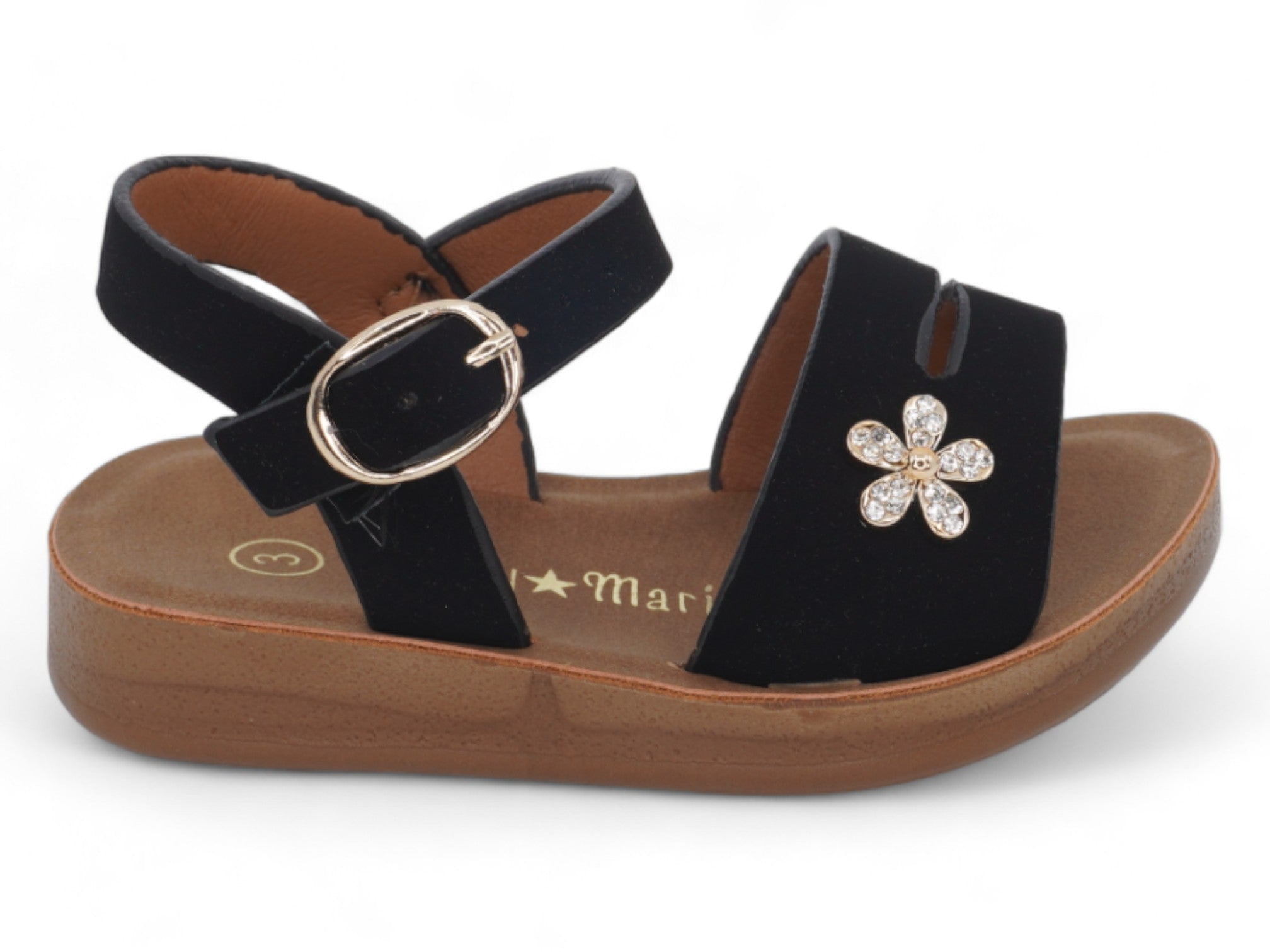 Girls' Black Trinity Sandal