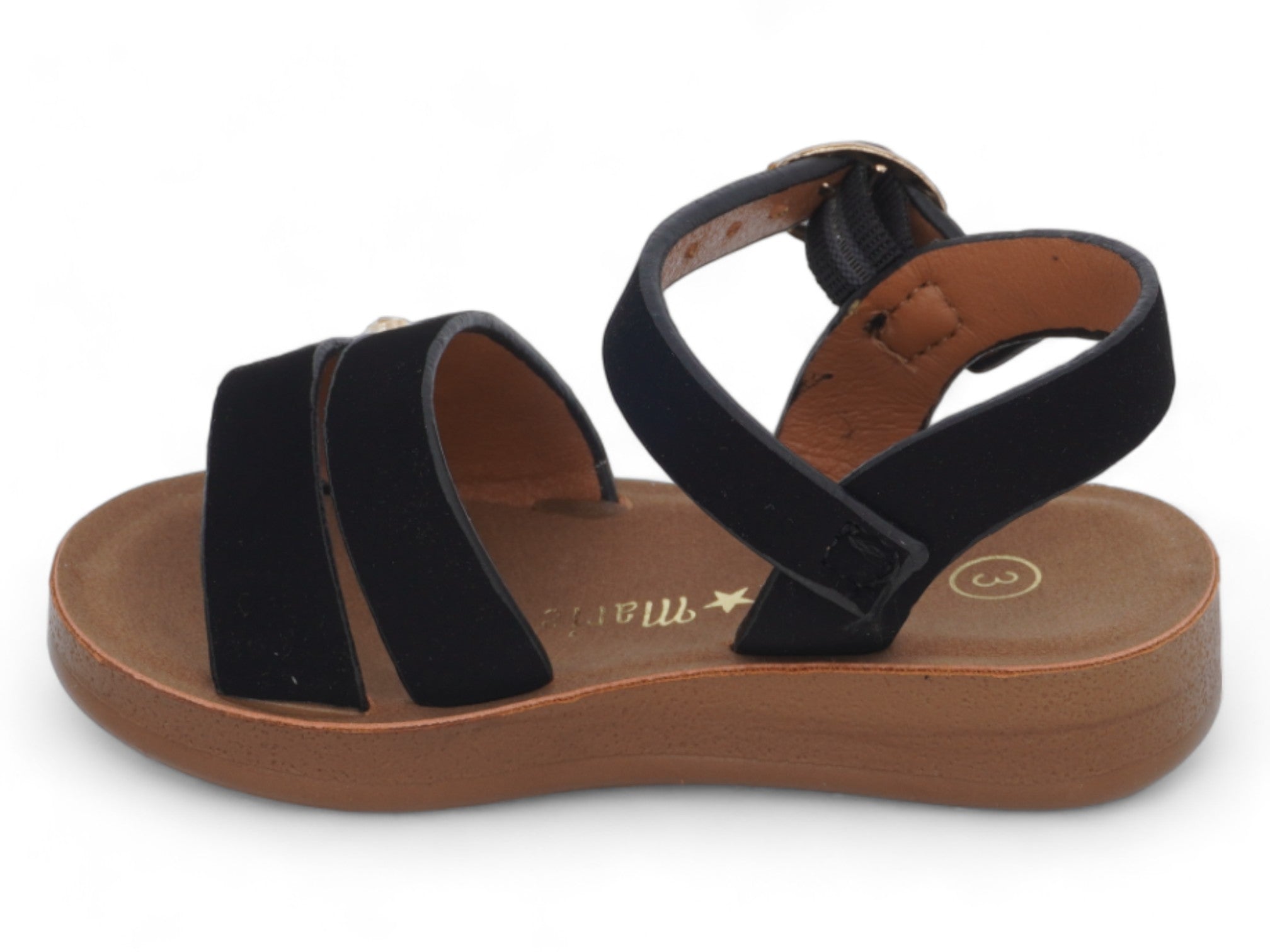 Girls' Black Trinity Sandal
