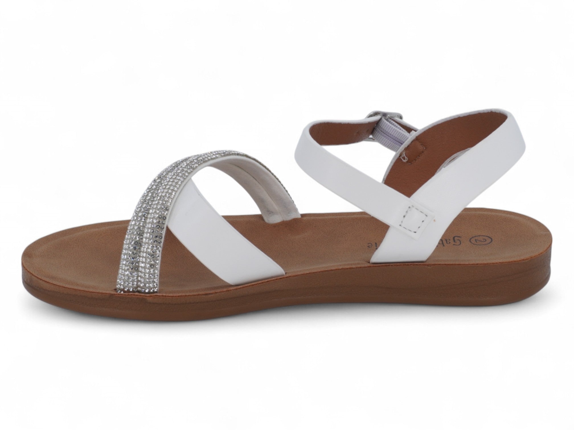 Girls' White Malayah Flat
