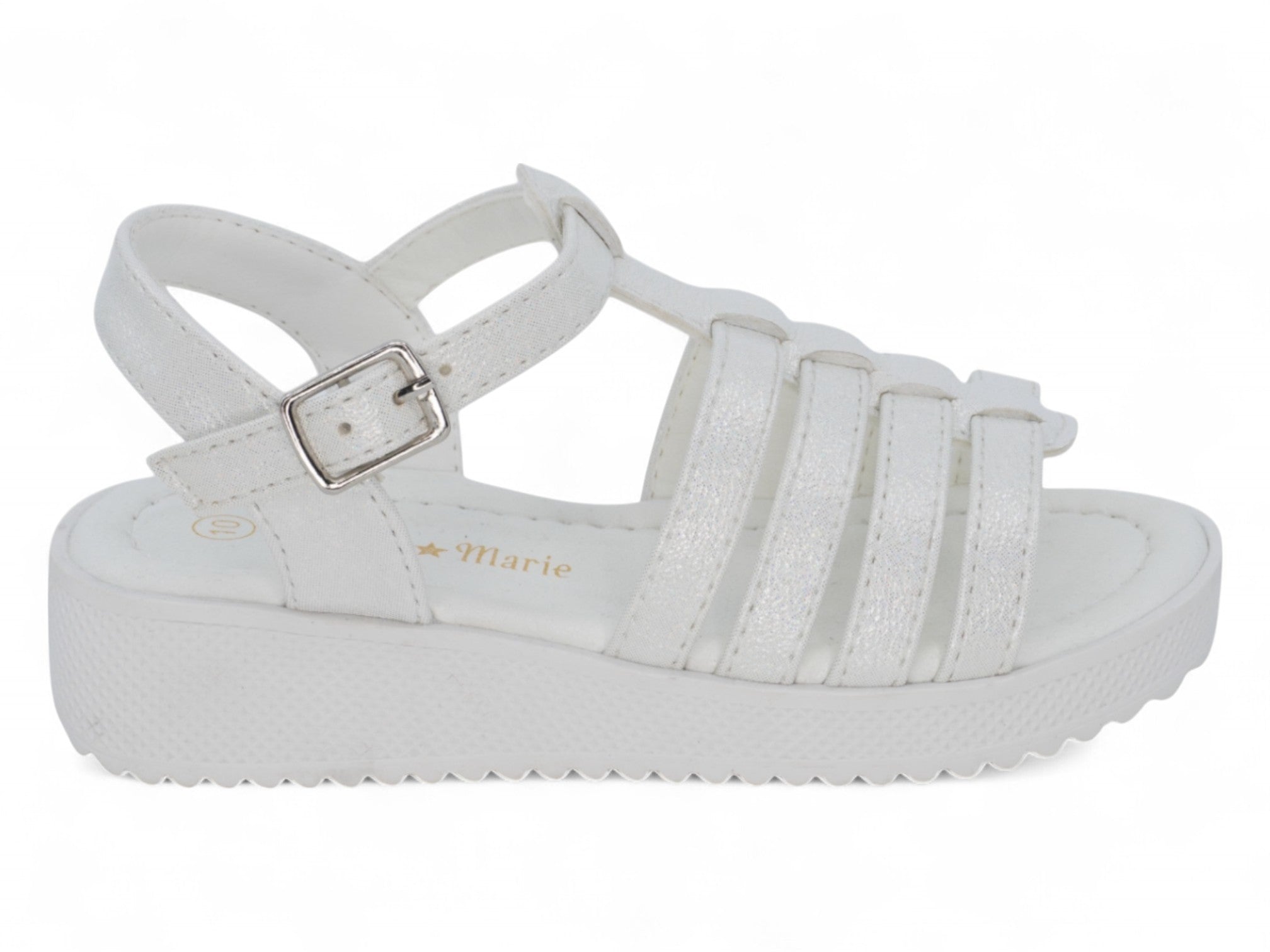 Girls White Hannah Wedge