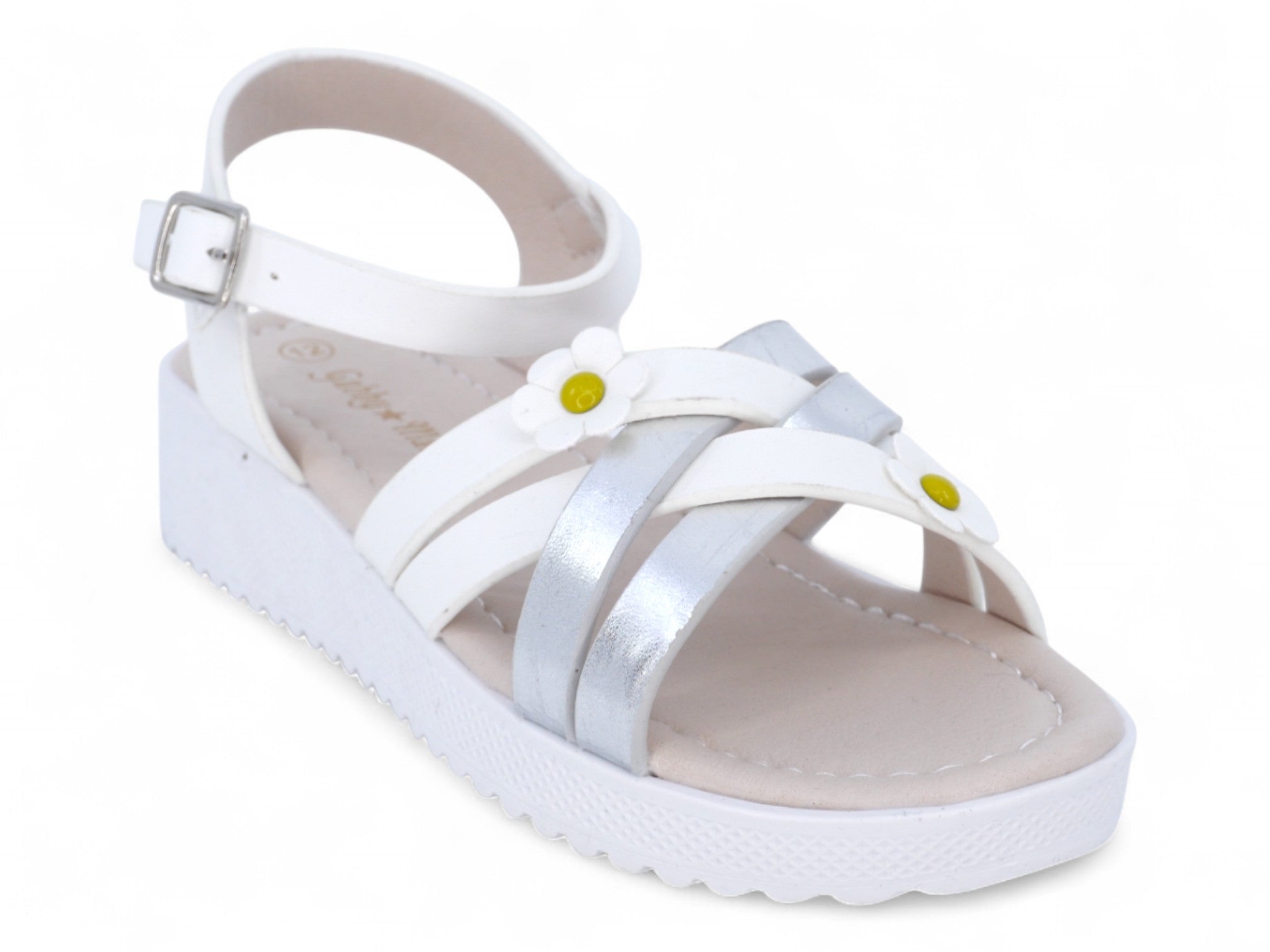 Girls' White Amelia Sandal