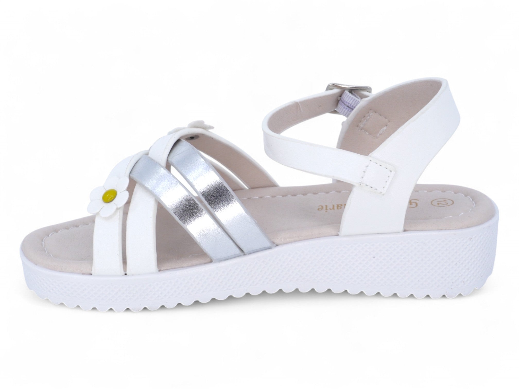 Girls' White Amelia Sandal