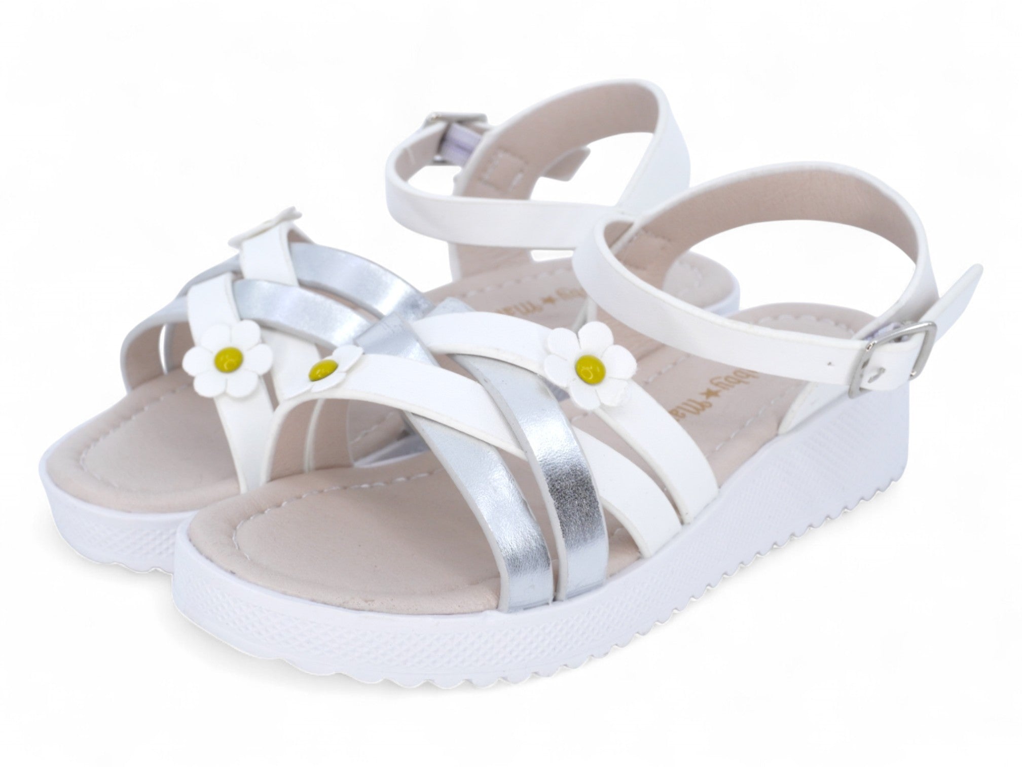 Girls' White Amelia Sandal