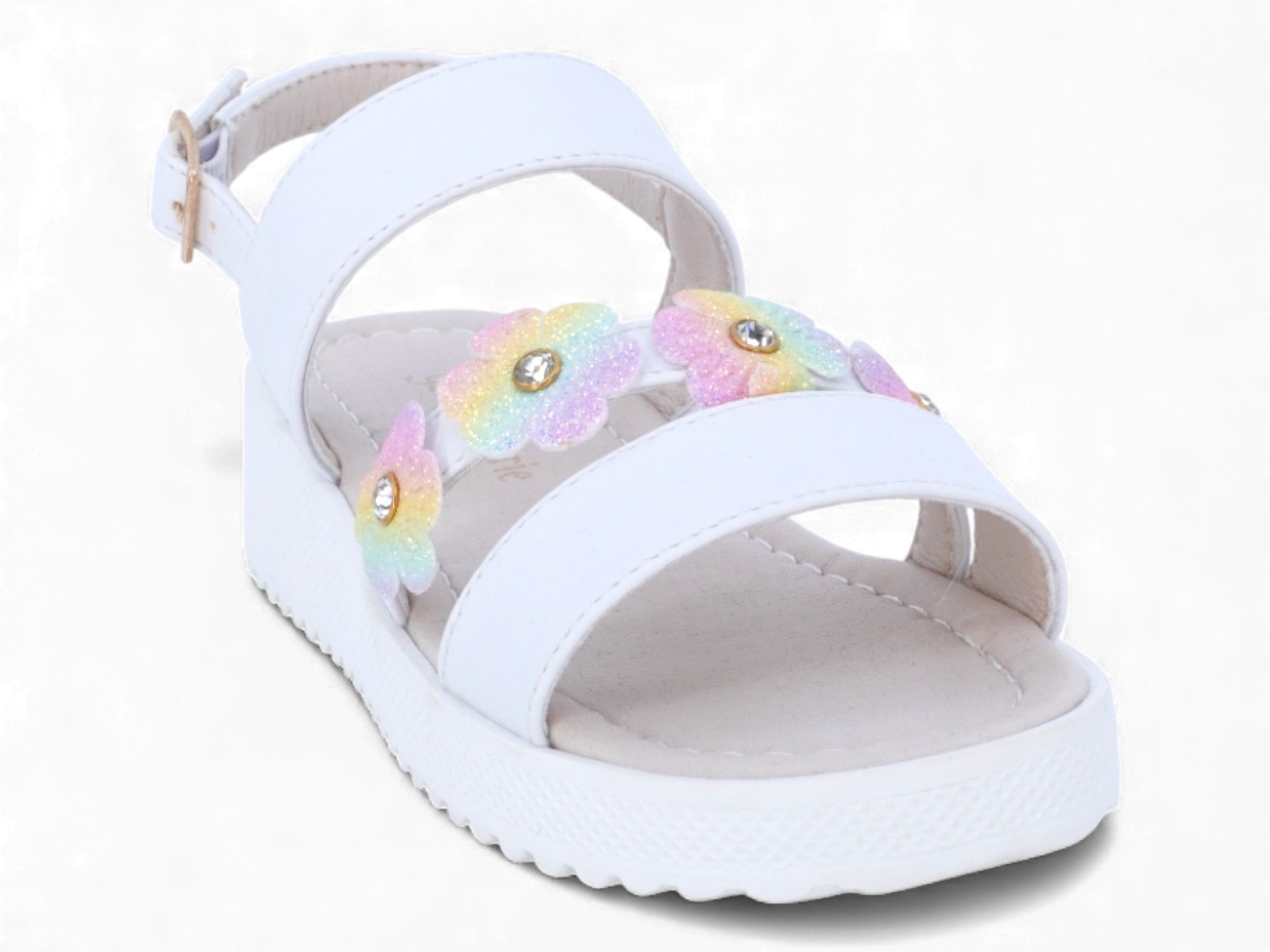 Girls' White Natalia Sandal