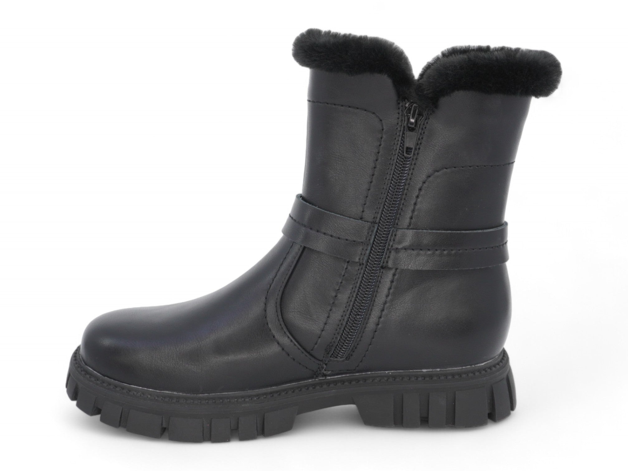 Toddler Black Lena Fur Boot