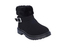 Toddler Black Buckle Fur Boot