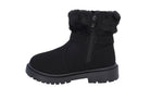Toddler Black Buckle Fur Boot