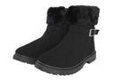 Girls' Black Buckle Fur Boot