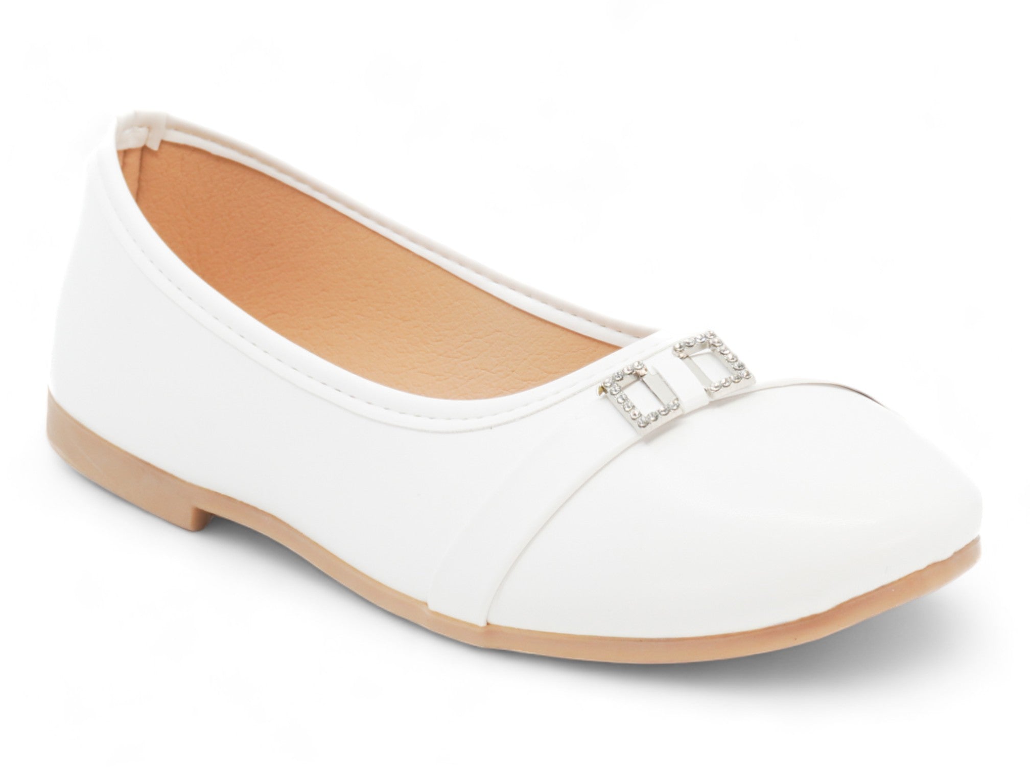 Toddler White Leonarda Flat