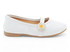 Toddler White Lizzie Flat