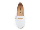 Toddler White Lizzie Flat