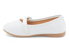 Toddler White Lizzie Flat