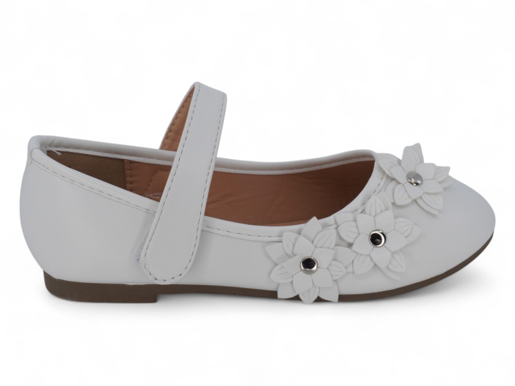 Toddler White Arlet Flat