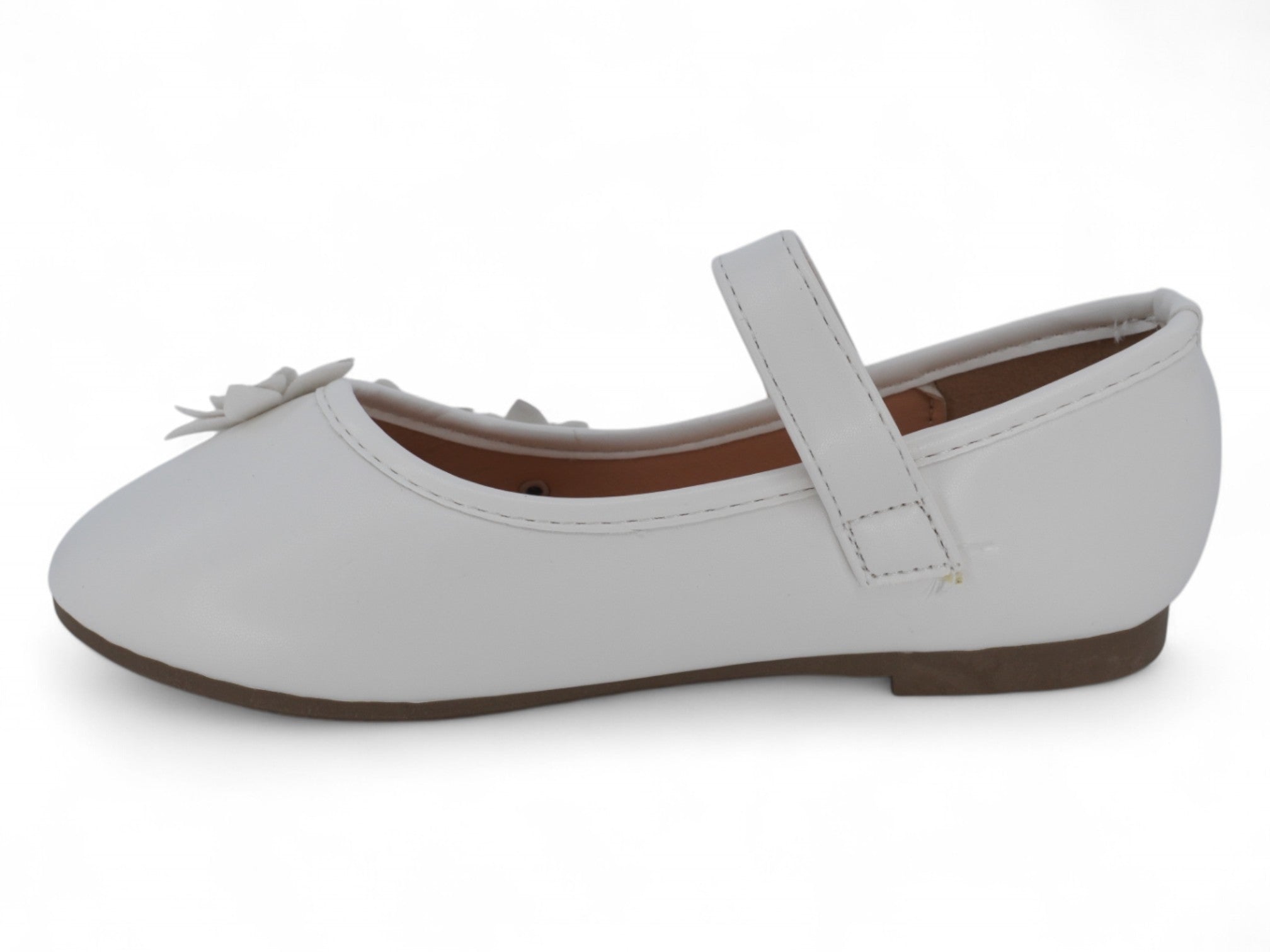 Toddler White Arlet Flat