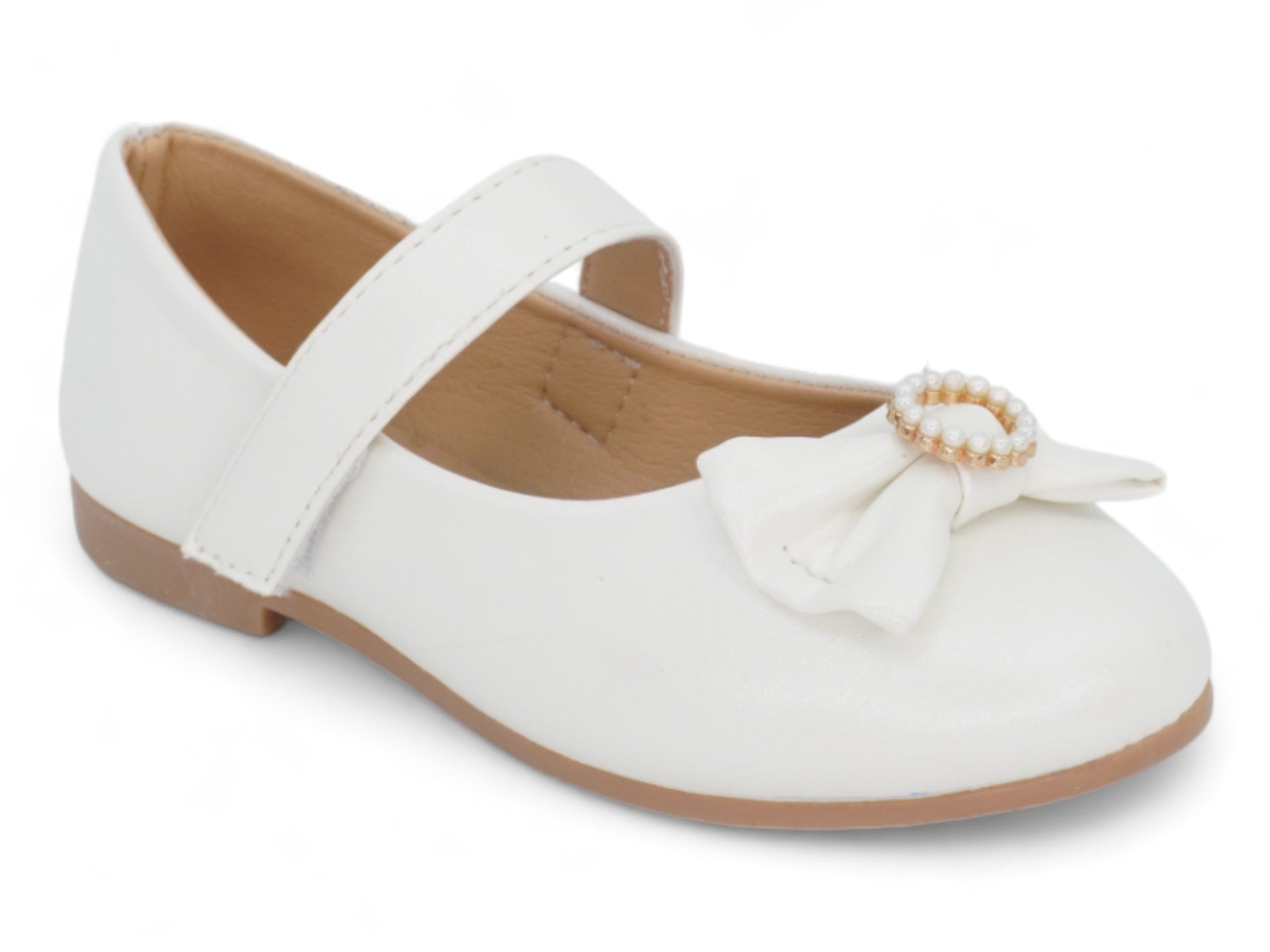 Toddler White Ilana Flat