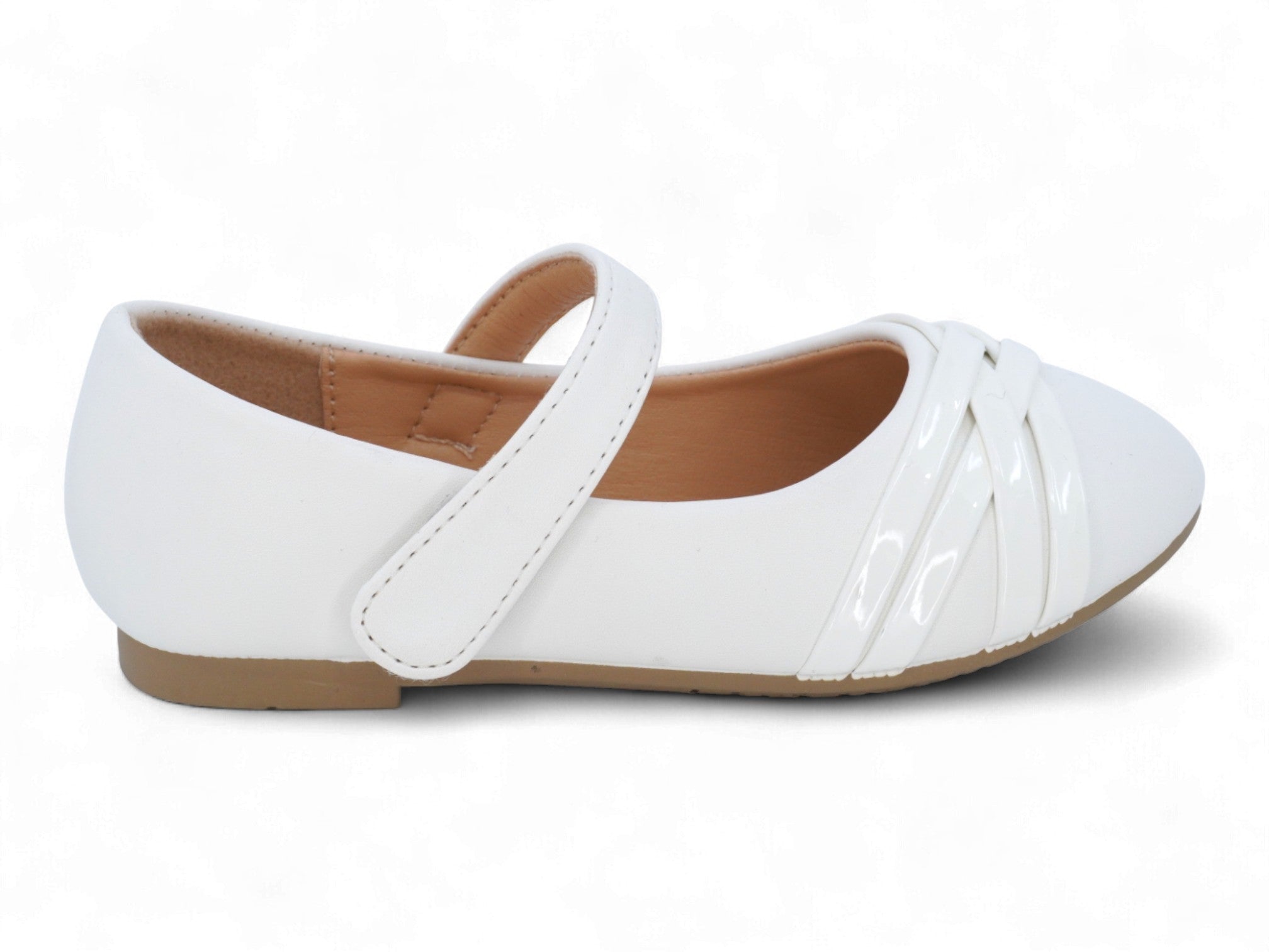Toddler White Adina Flat