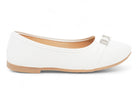 Girls' White Leonarda Flat