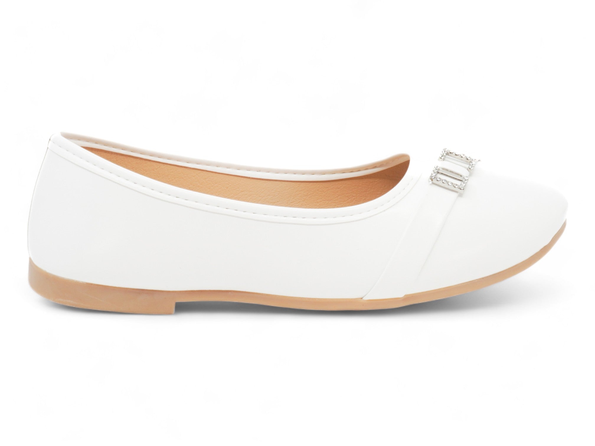 Girls' White Leonarda Flat