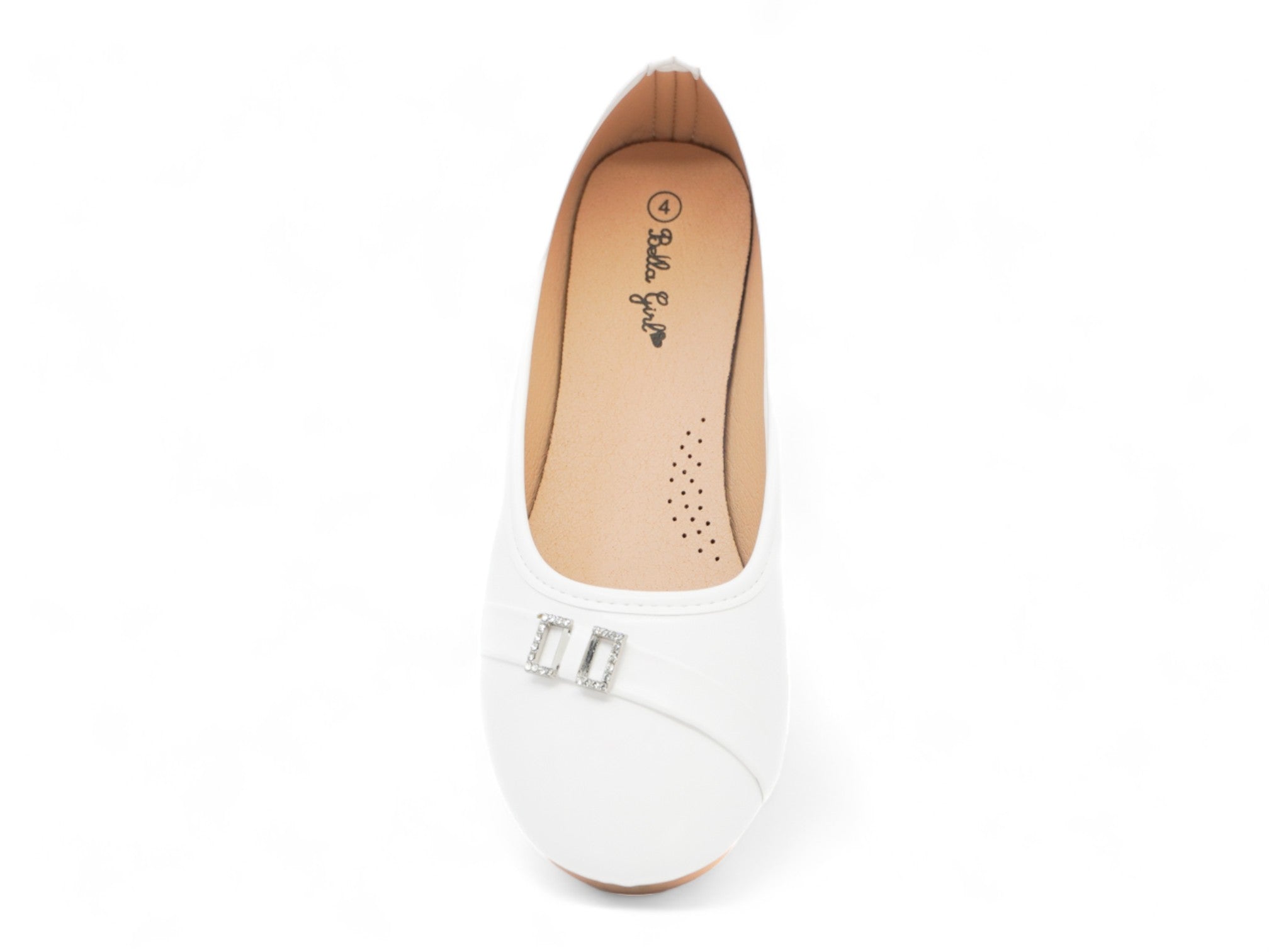 Girls' White Leonarda Flat