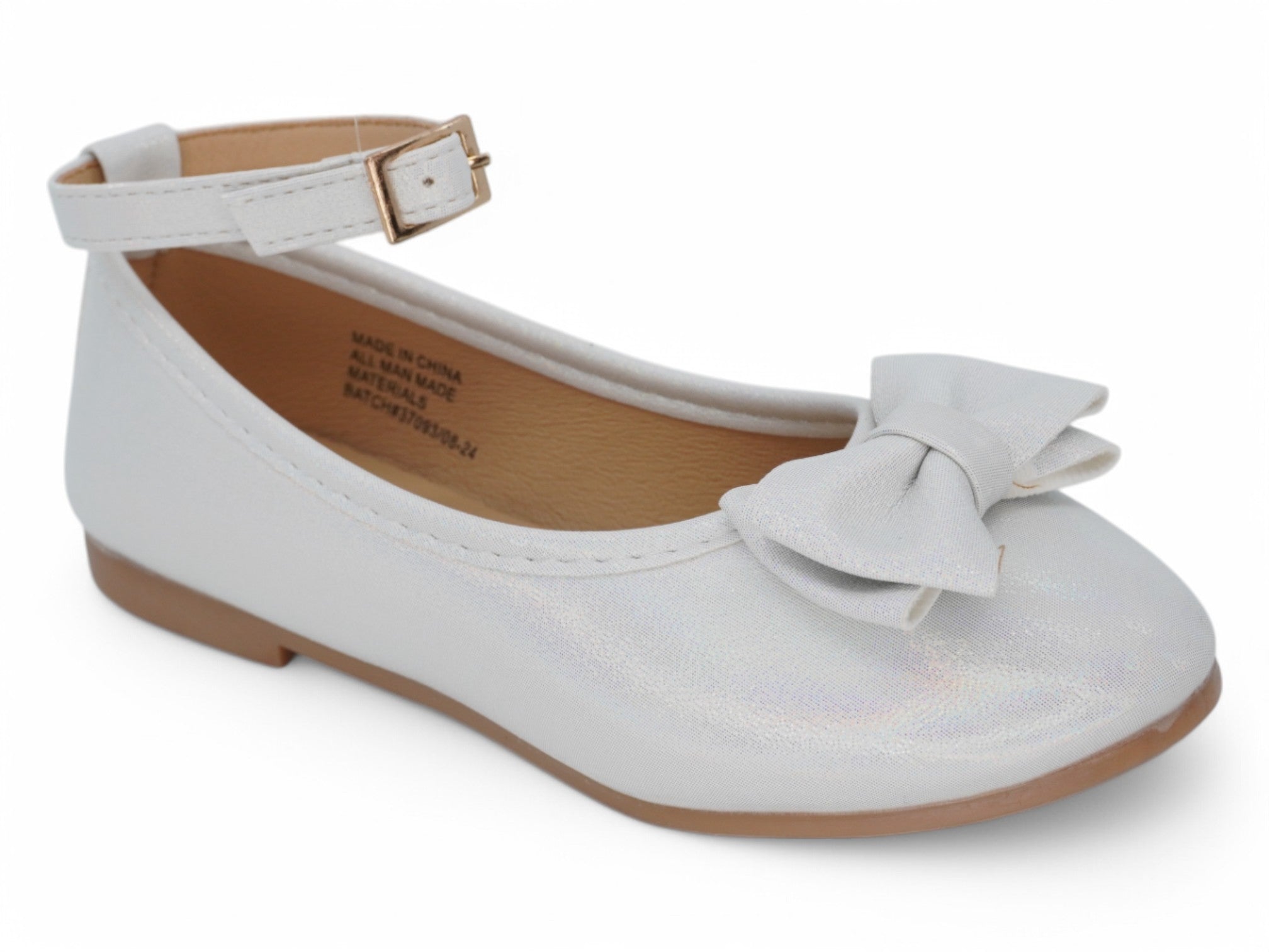Girls' White Leire Flat