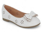 Girls' White Amaya Bow Flat