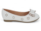 Girls' White Amaya Bow Flat
