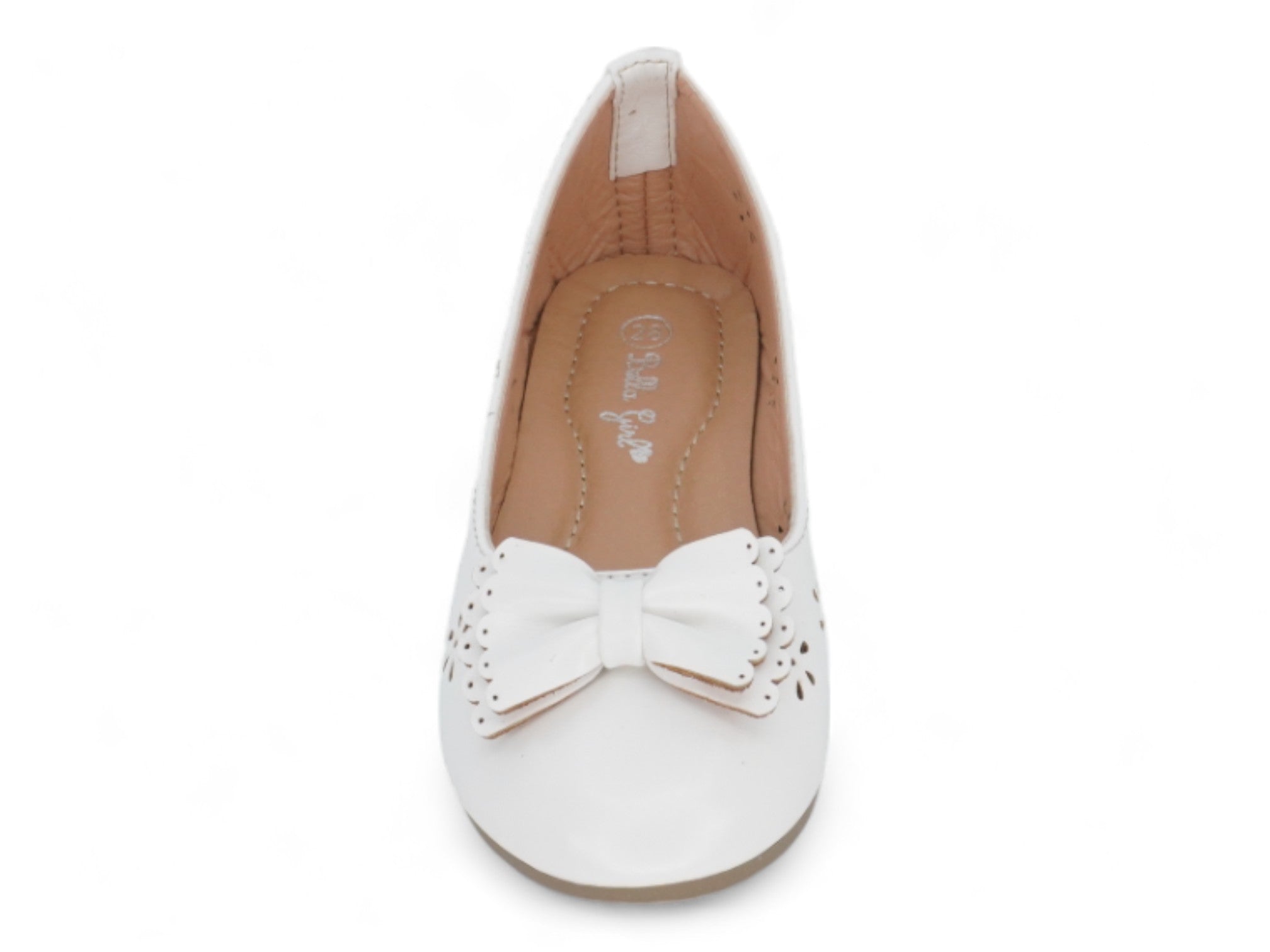 Girls' White Amaya Bow Flat