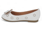 Girls' White Amaya Bow Flat