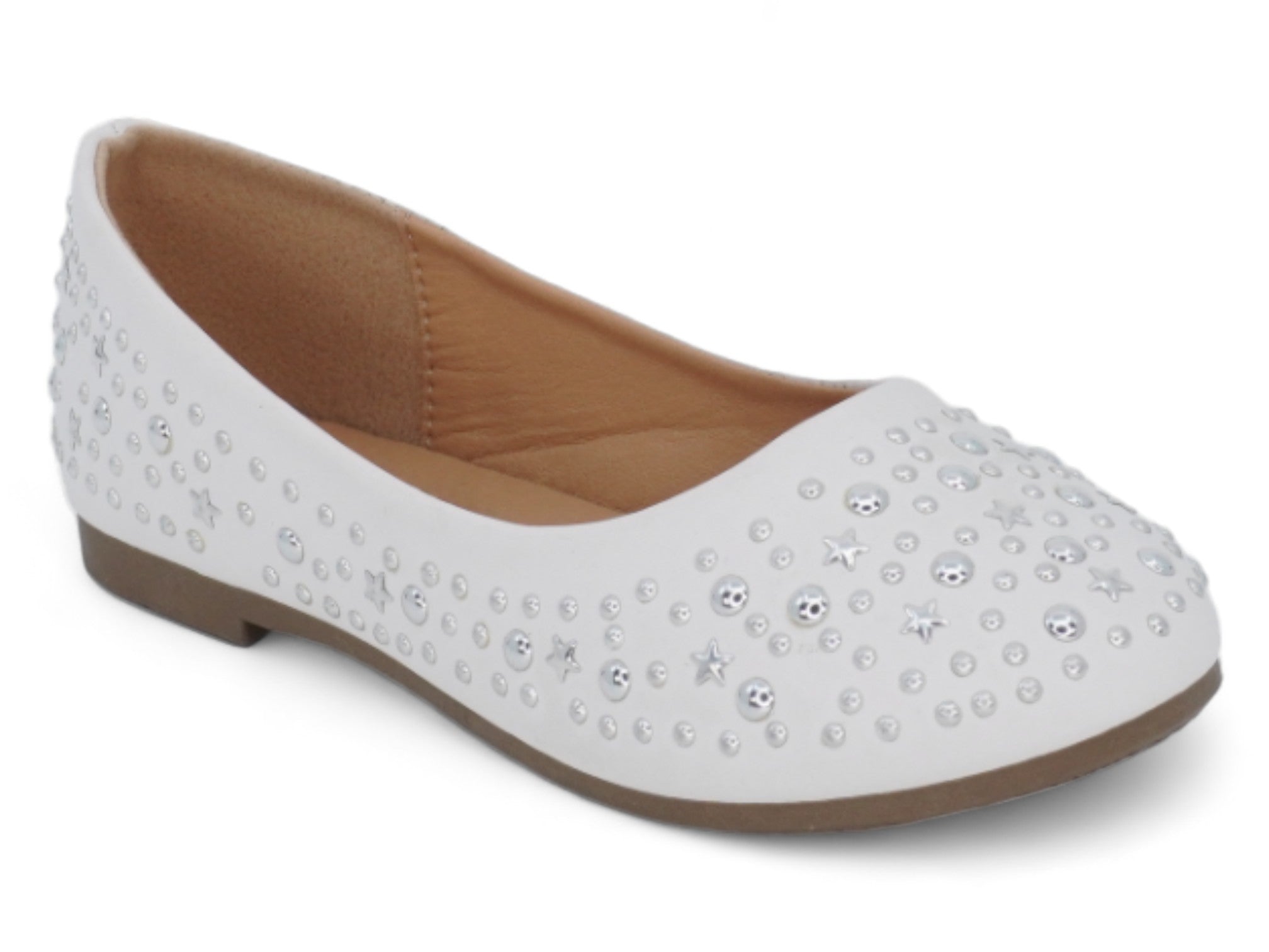Girls' White Cataleya Flat