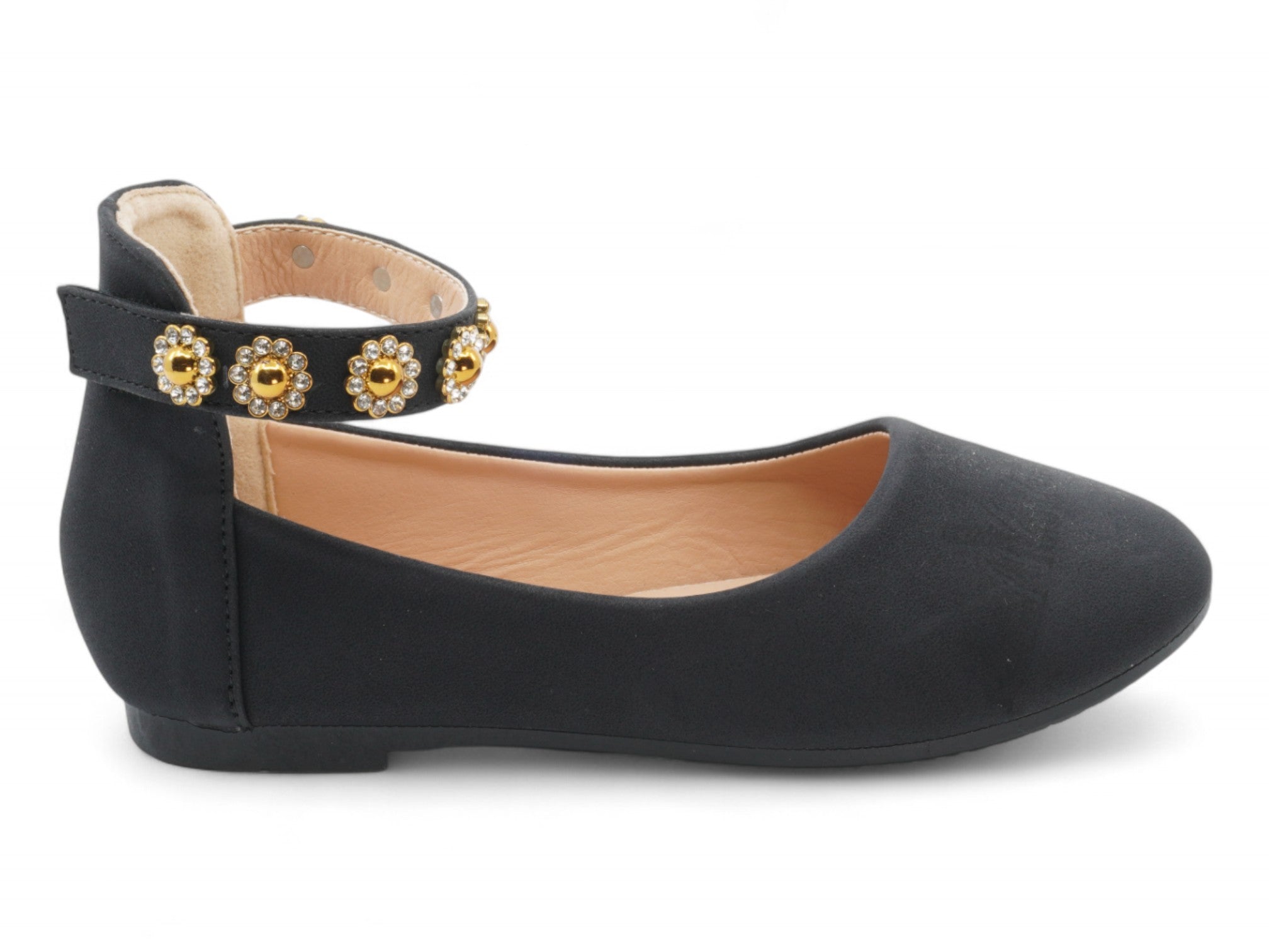 Girls Black Bridget Flat