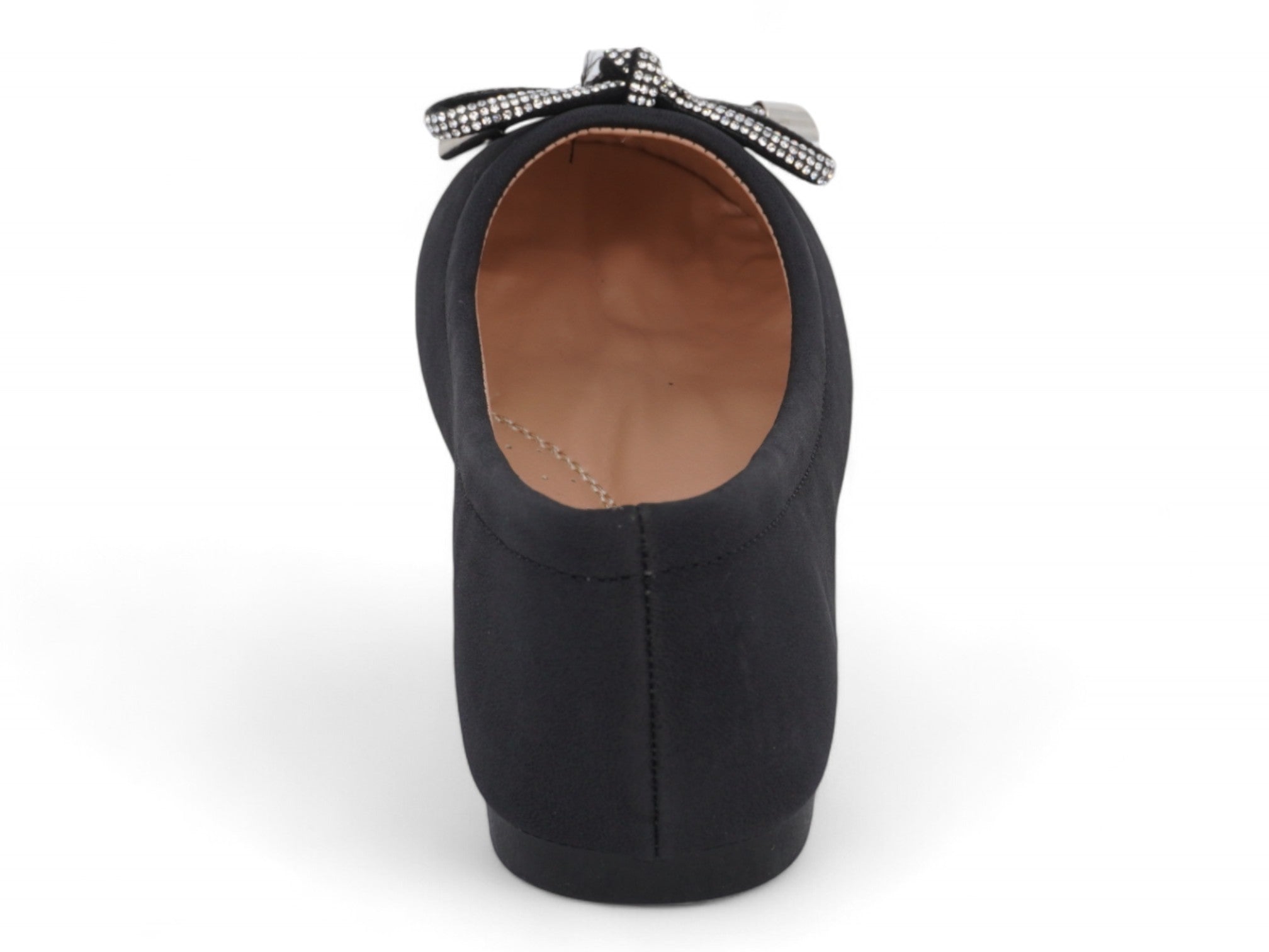 Girls Black Kitty Flat