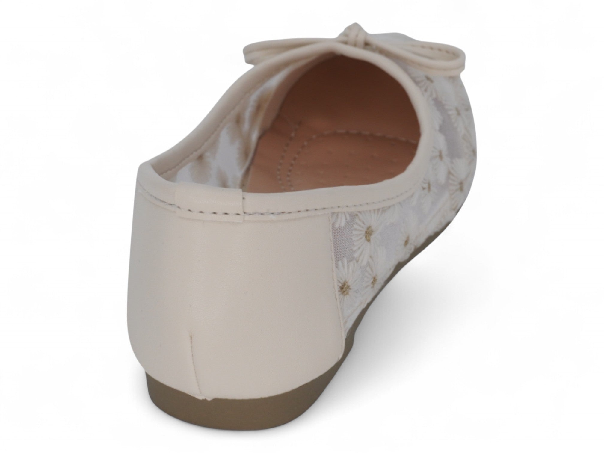 Girls Ivory Daisy Flat