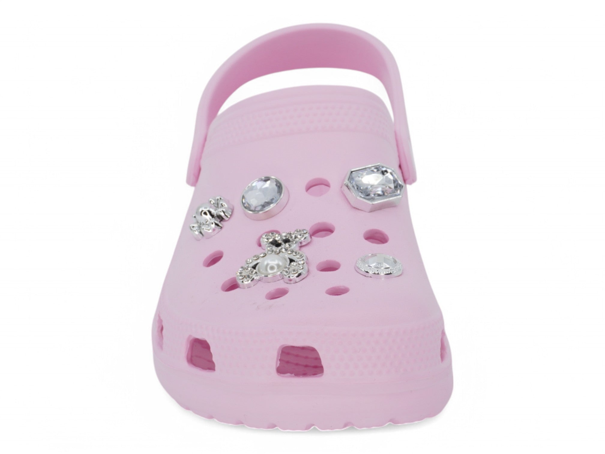 Girls Pink CZ Charm Clog