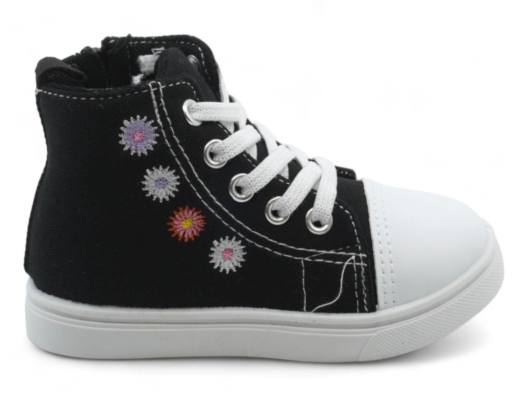 Toddler Black Flower High Top Sneaker