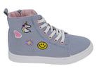 Girls Gray Patch High Top Sneaker