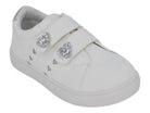 Girls White Velcro Heart Sneaker