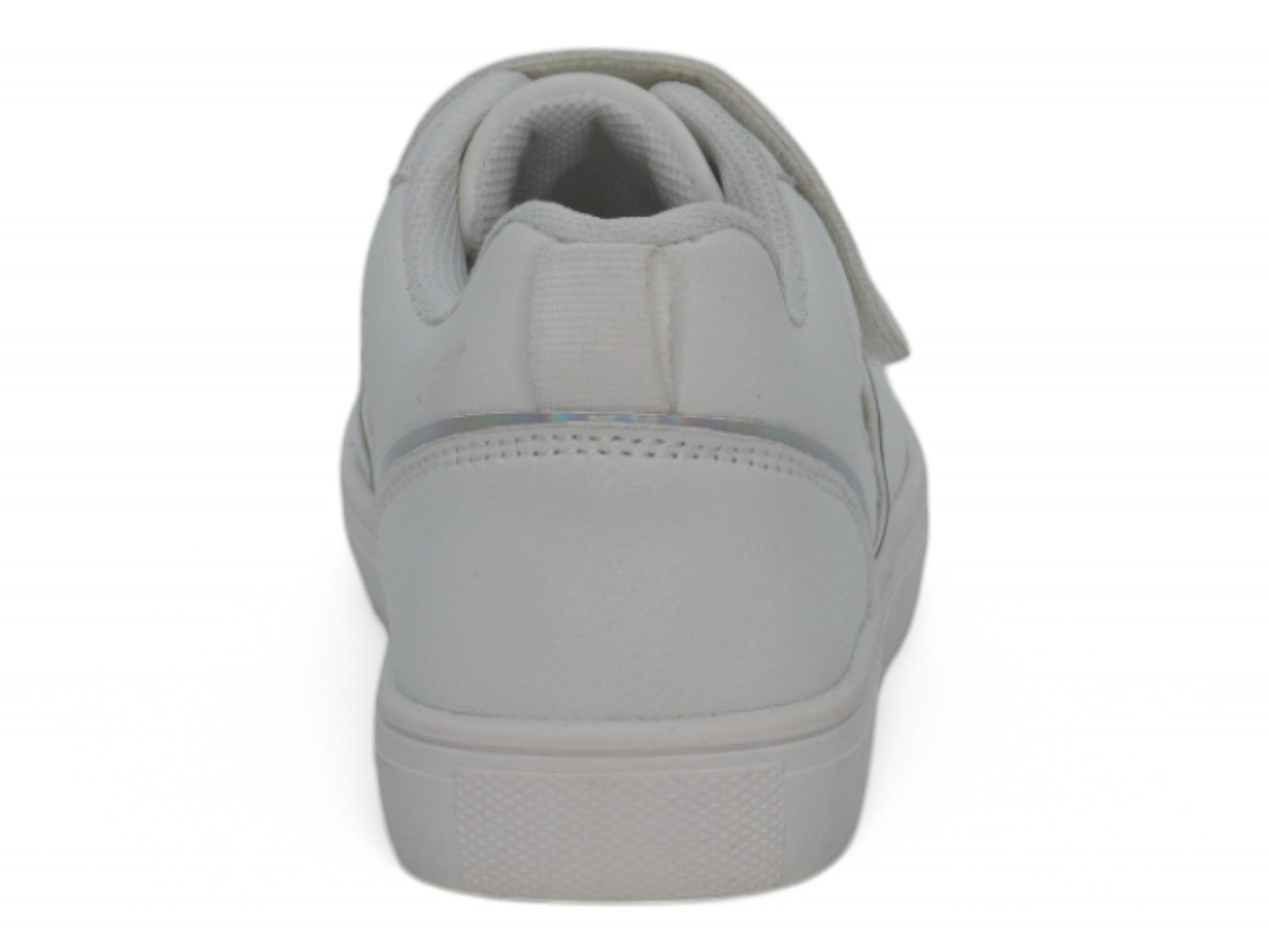 Toddler White & Silver Velcro Court Side Sneaker