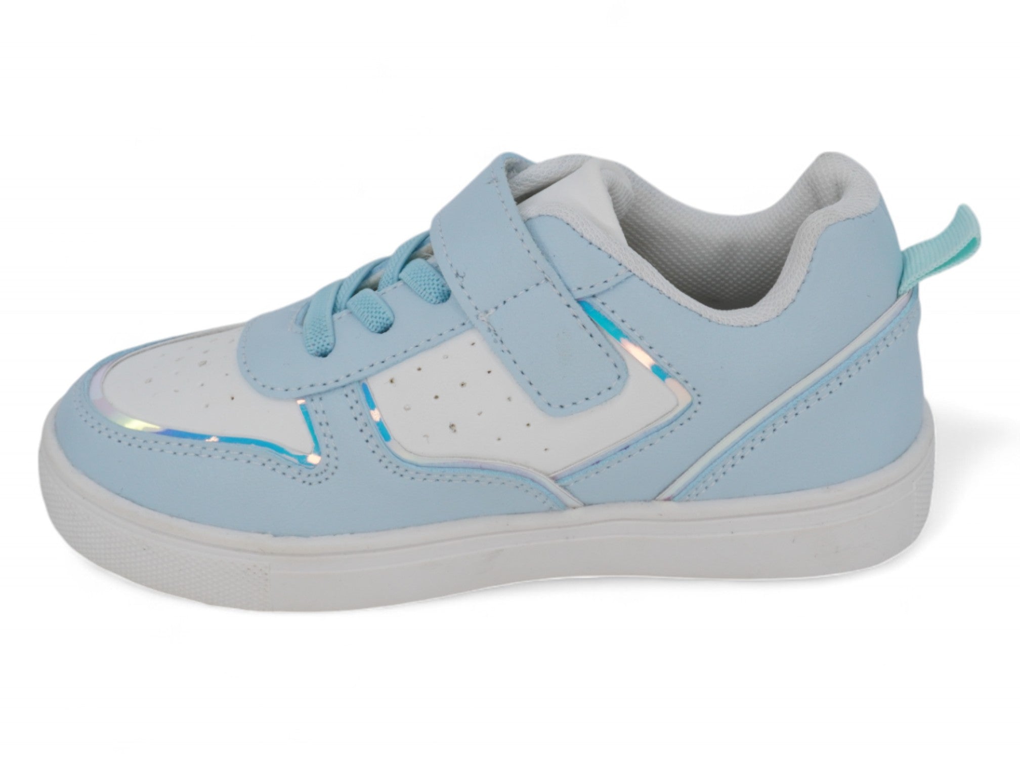 Toddler Blue & White Velcro Court Side Sneaker