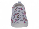 Toddler White Rainbow Print Slip On
