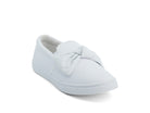 Girls' White Bow Slip On Sneaker