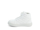Girls' White Quilted Vegan Leather High Top