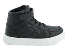 Girls' Black Quilted Vegan Leather High Top