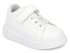 Girls White Heart Platform Sneaker
