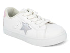 Girls' White & Pink Star Sneaker